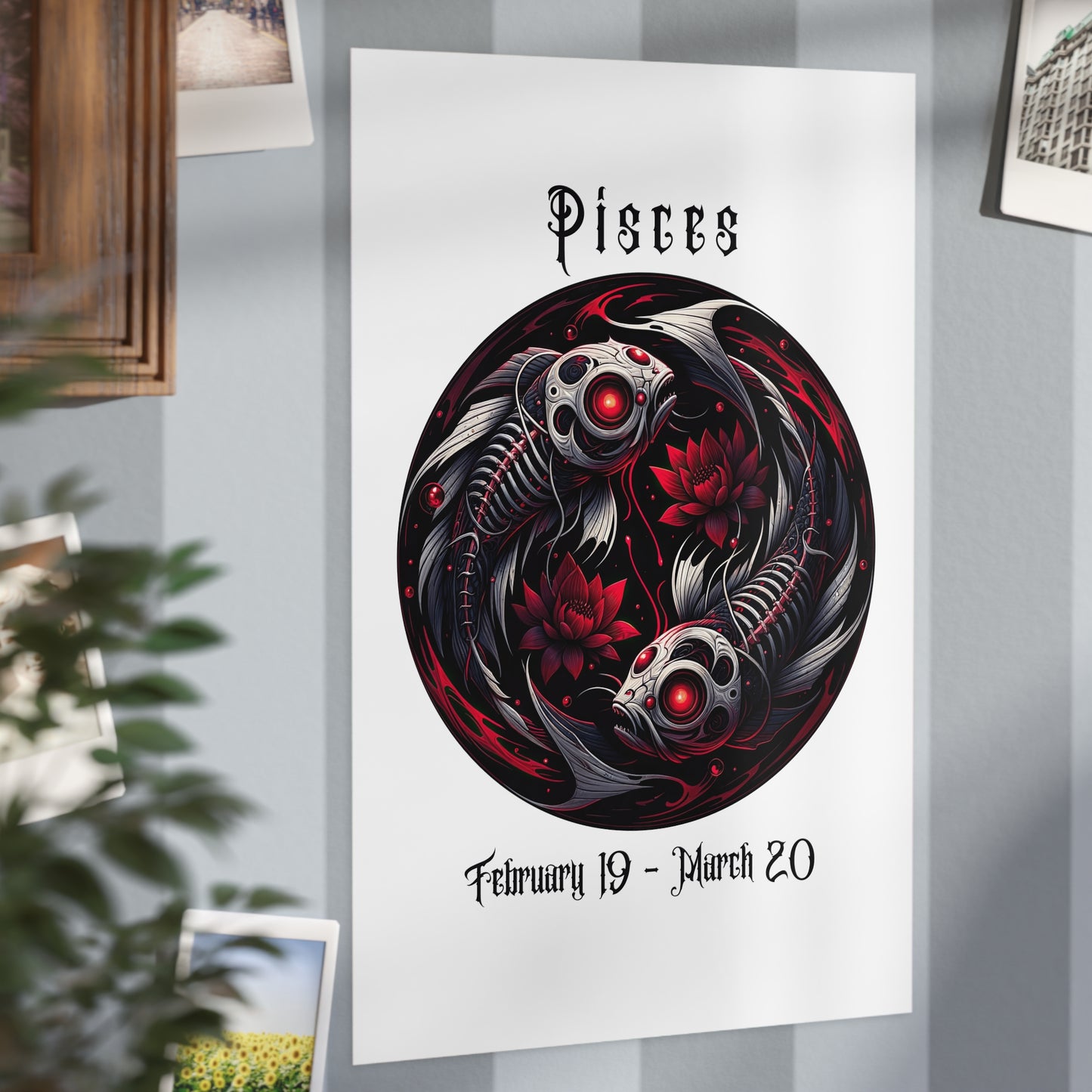 Gothic Pisces Unframed Prints - white