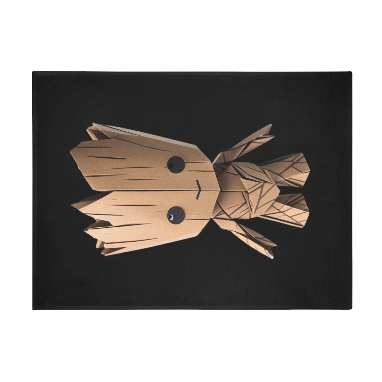 Origami Baby Groot Plush Fleece Blanket - Black