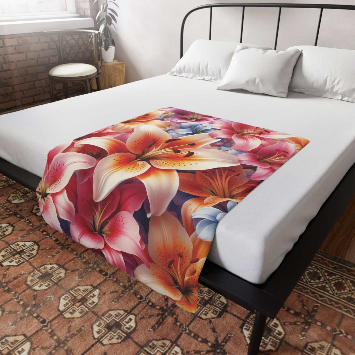 Lillies Plush Fleece Blanket