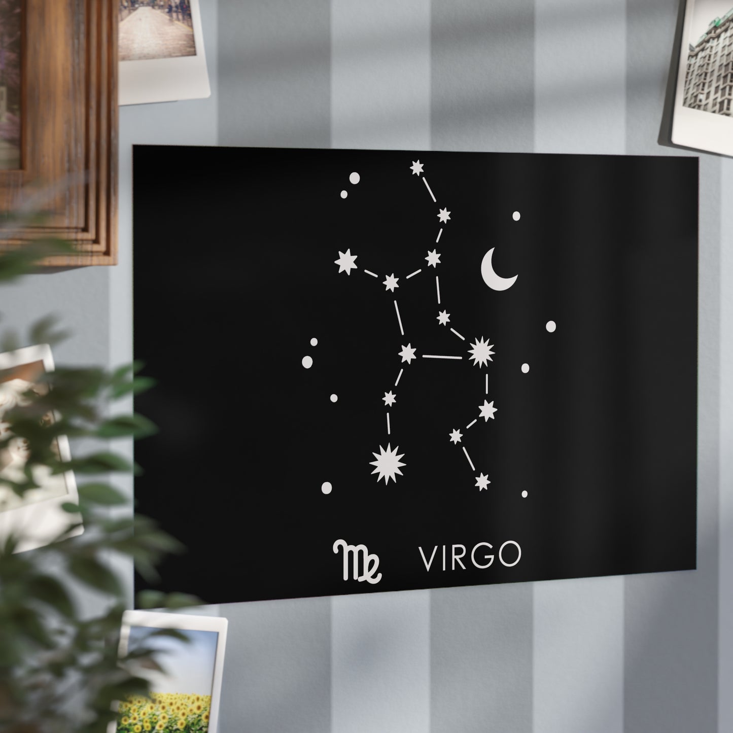 Virgo Starmap Unframed Prints - black