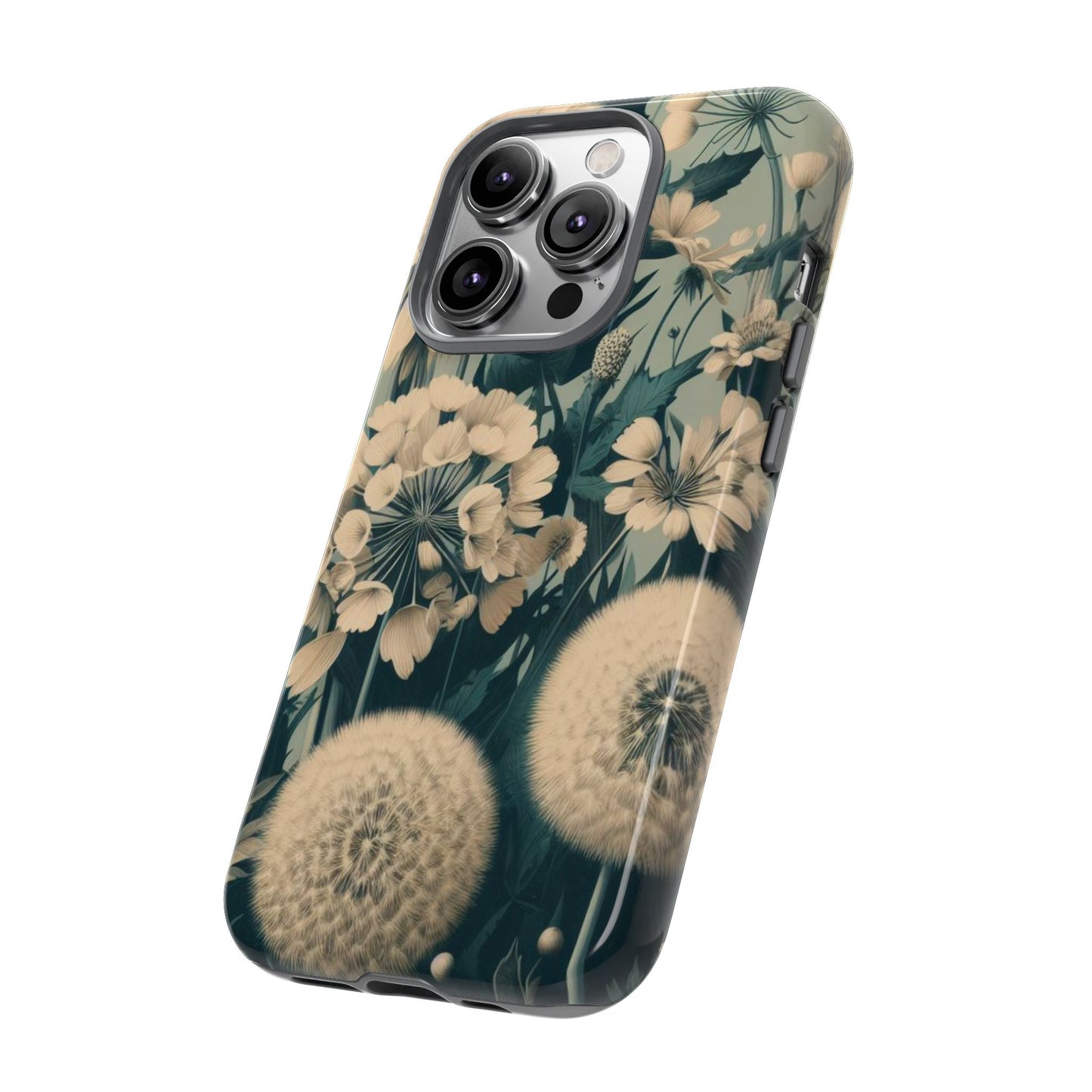 Blue & Cream Flowers Tough Cases iPhone/Google/Samsung