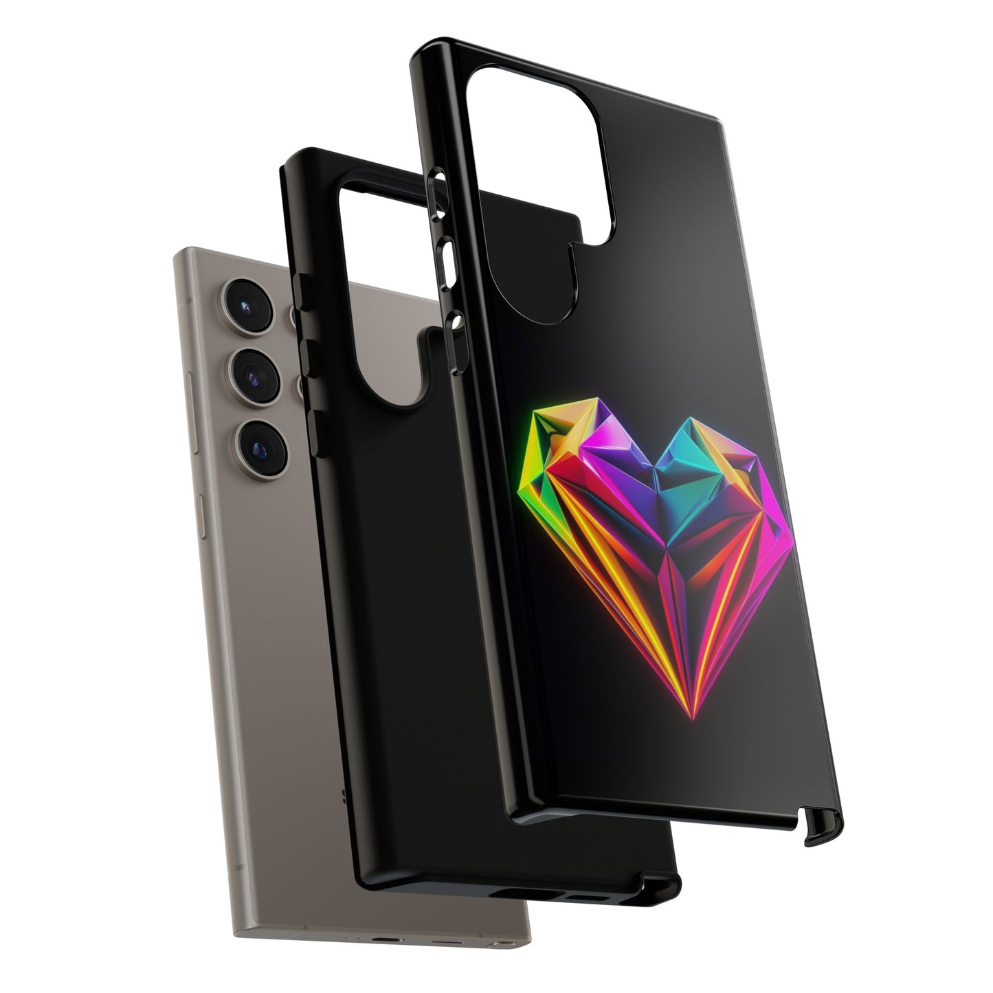 Origami Neon Heart Tough Cases iPhone/Google/Samsung