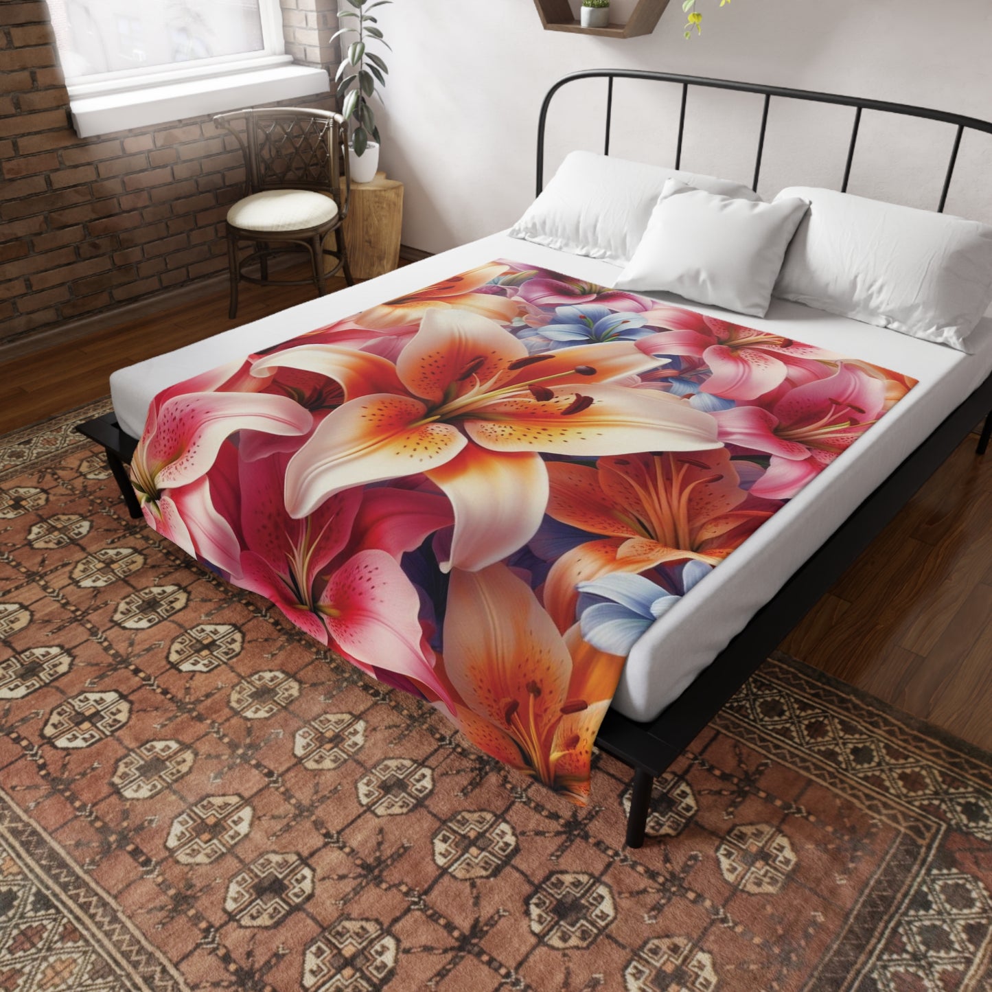 Lillies Plush Fleece Blanket