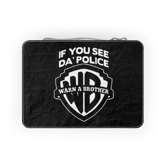 Warn A Brother Paper Lunch Bag  - Black