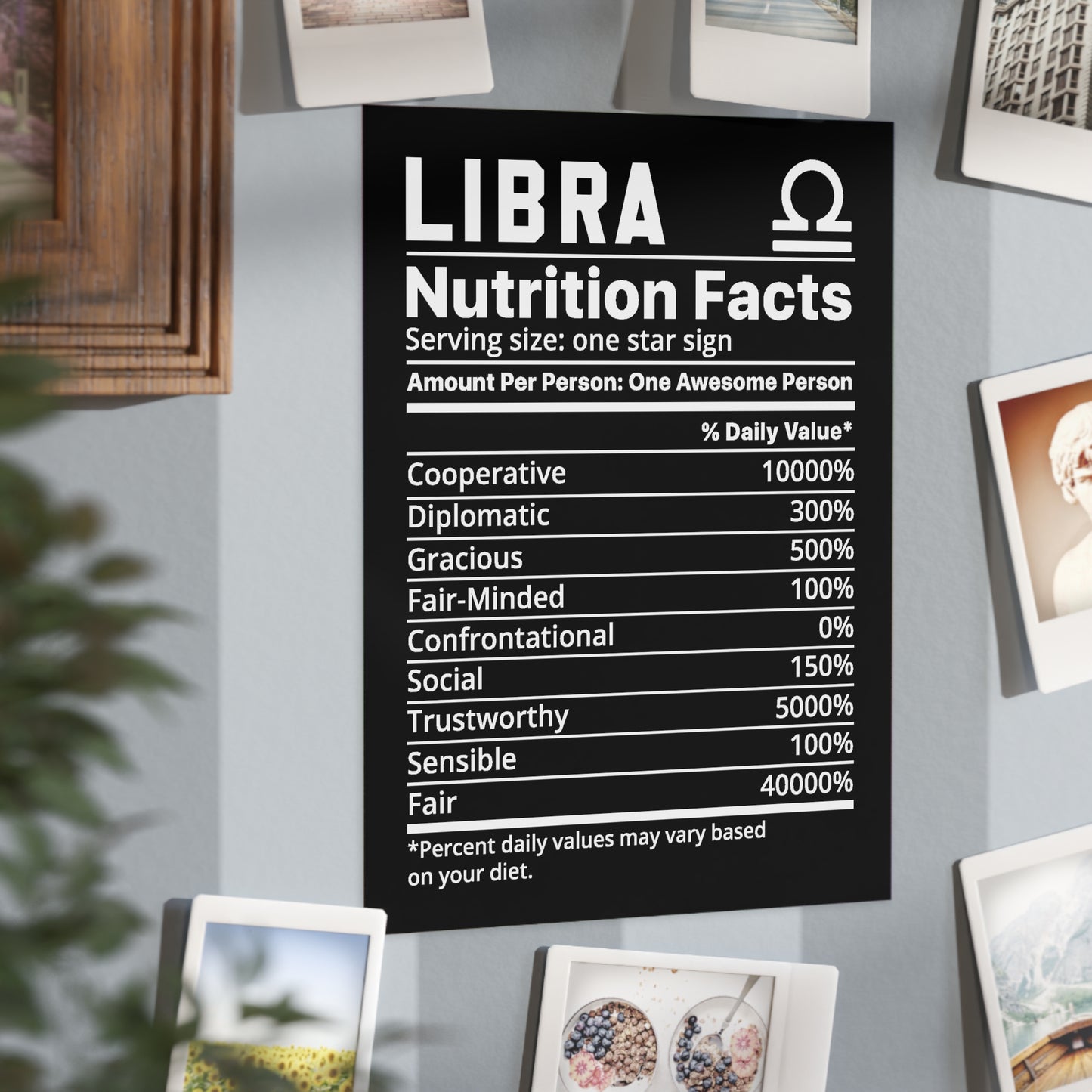 Libra Nutrition Unframed Prints - black