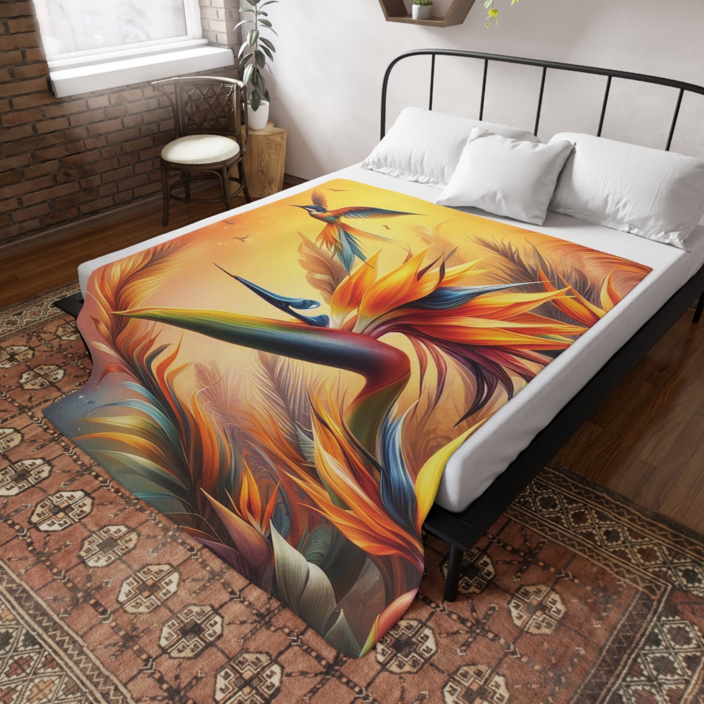 Birds of Paradise Plush Fleece Blanket