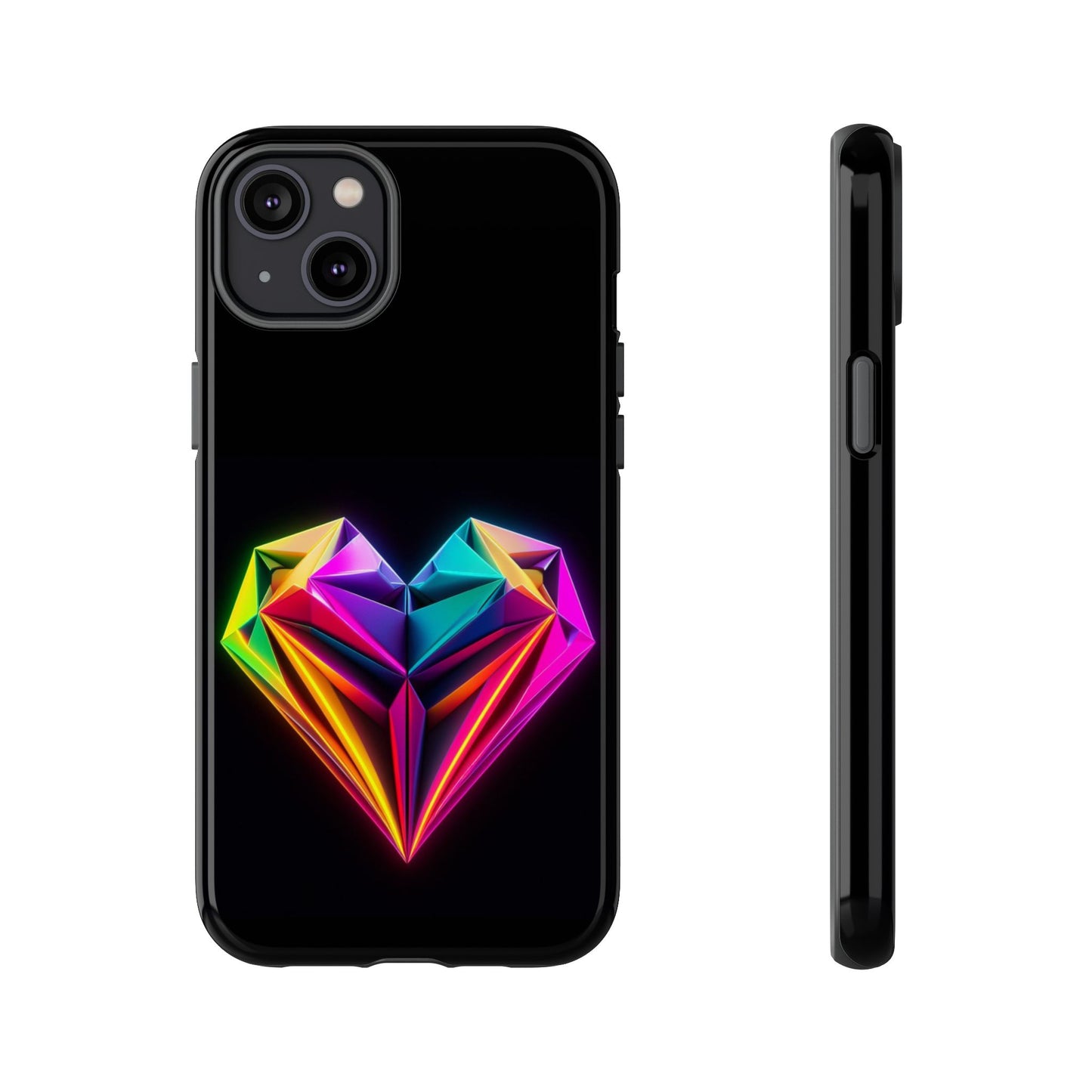 Origami Neon Heart Tough Cases iPhone/Google/Samsung