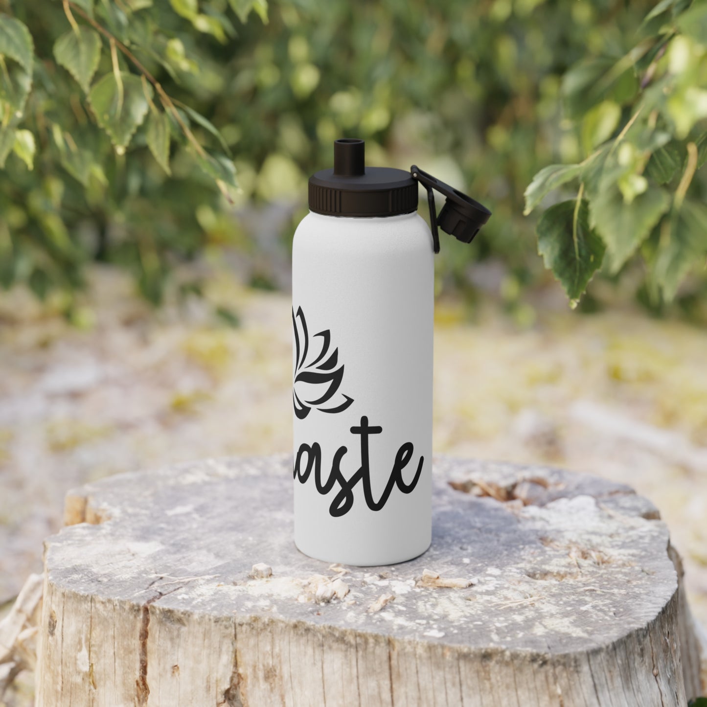 Namaste Lotus Flower Stainless Steel Water Bottle - # Sizes