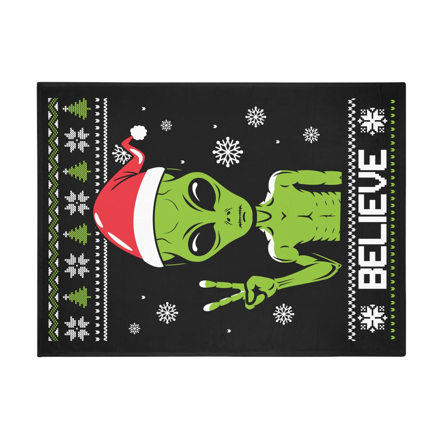 Ugly Christmas Sweater - Alien Plush Fleece Blanket