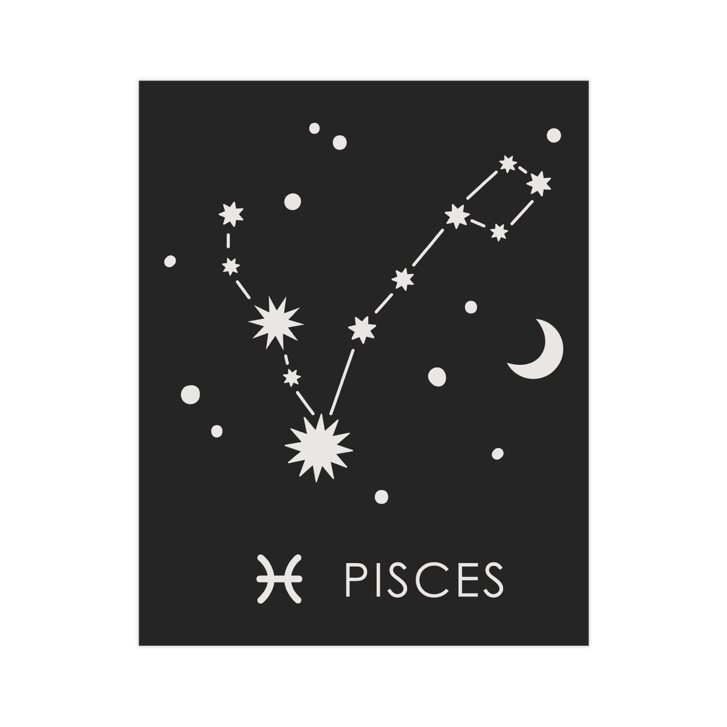 Pisces Starmap Unframed Prints - black