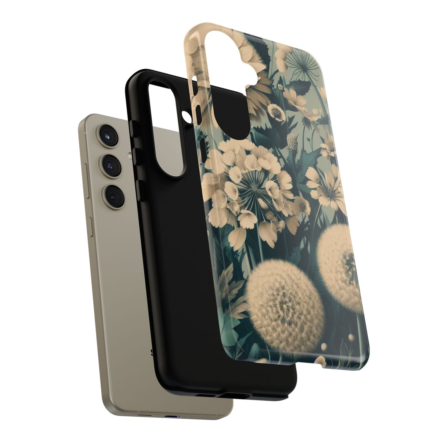 Blue & Cream Flowers Tough Cases iPhone/Google/Samsung