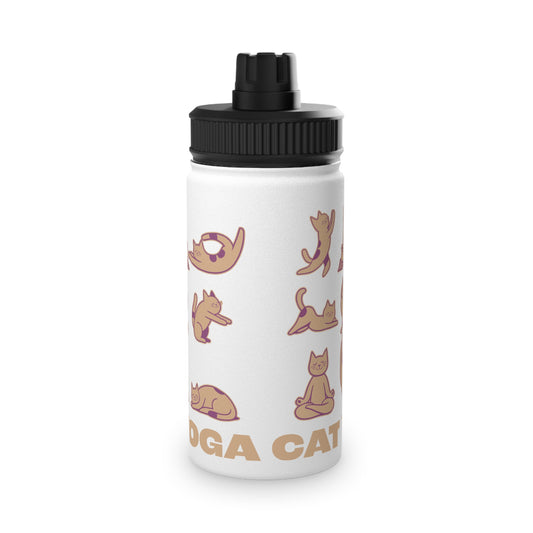 Cat Yoga Stainless Steel Water Bottle - # Sizes