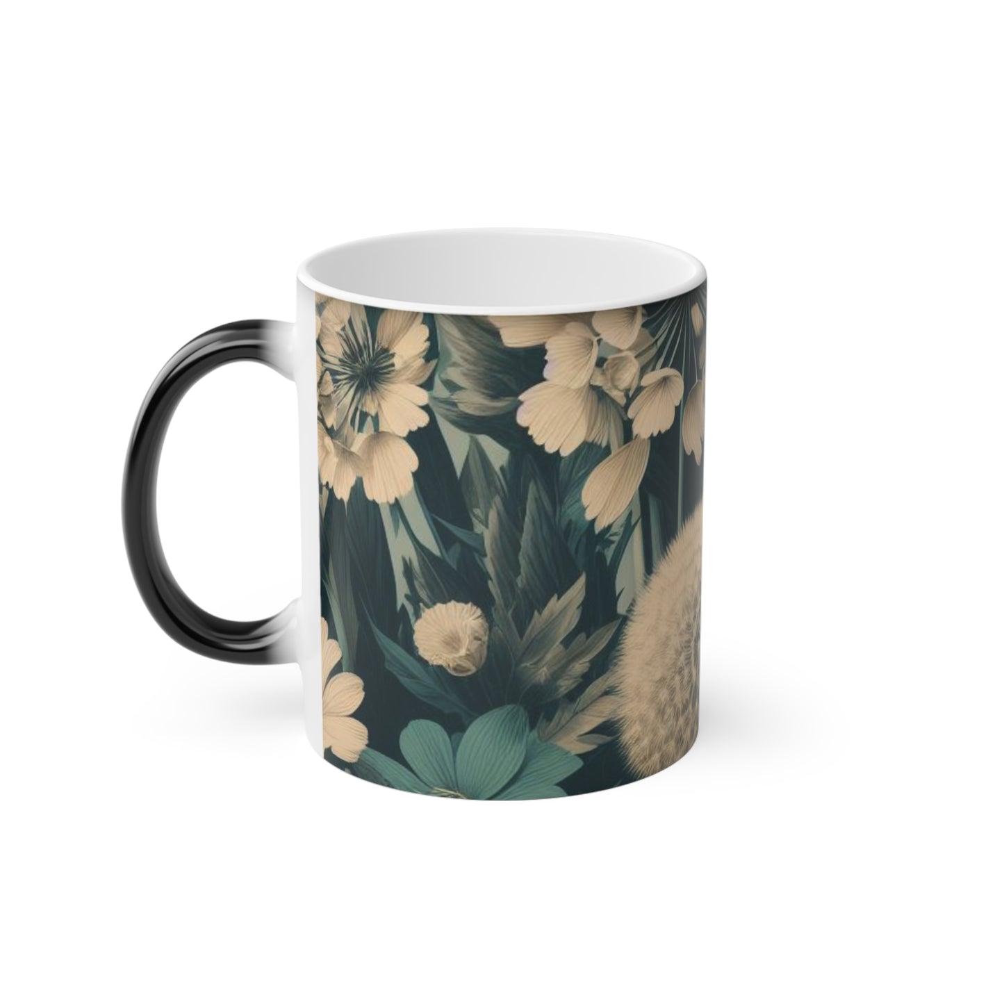 Blue & Cream Flowers Magic Mug