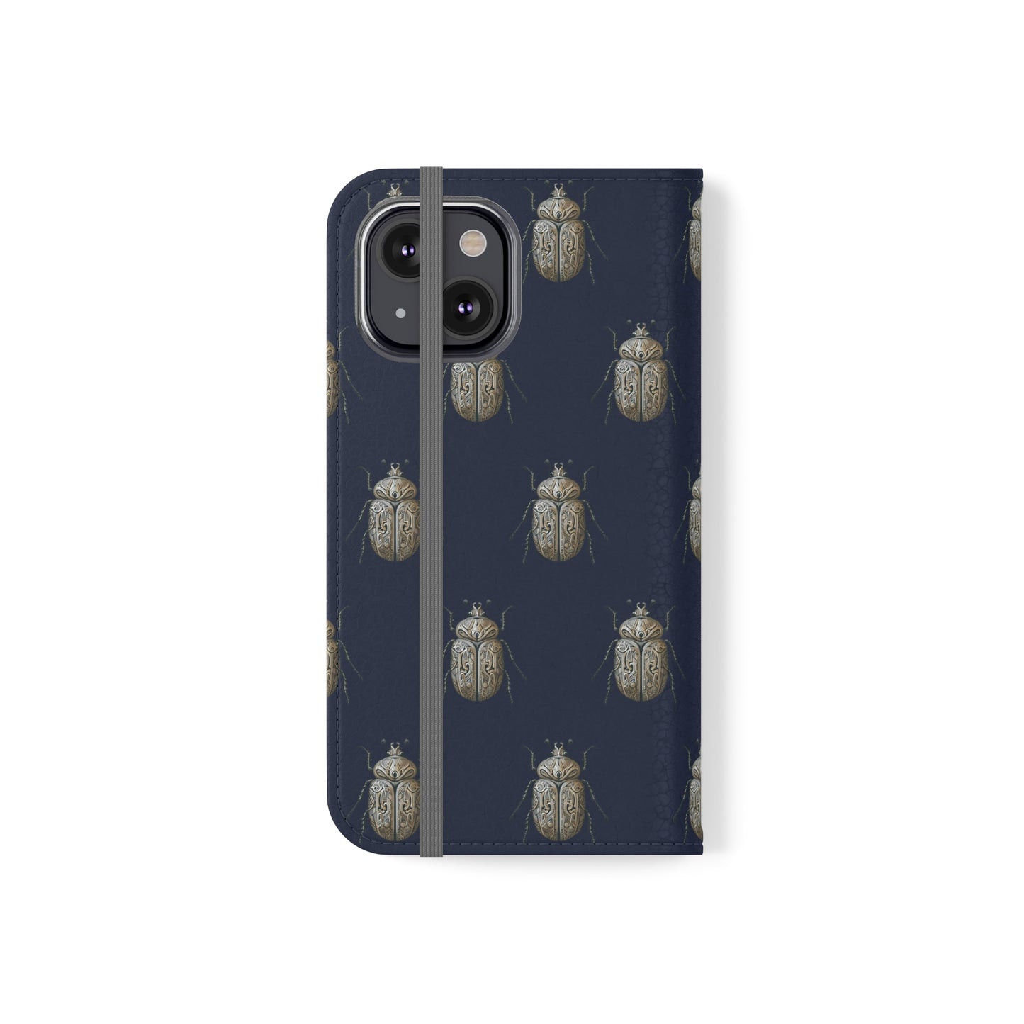 Carved Beetle Flip Cases for iPhone/Samsung - navy