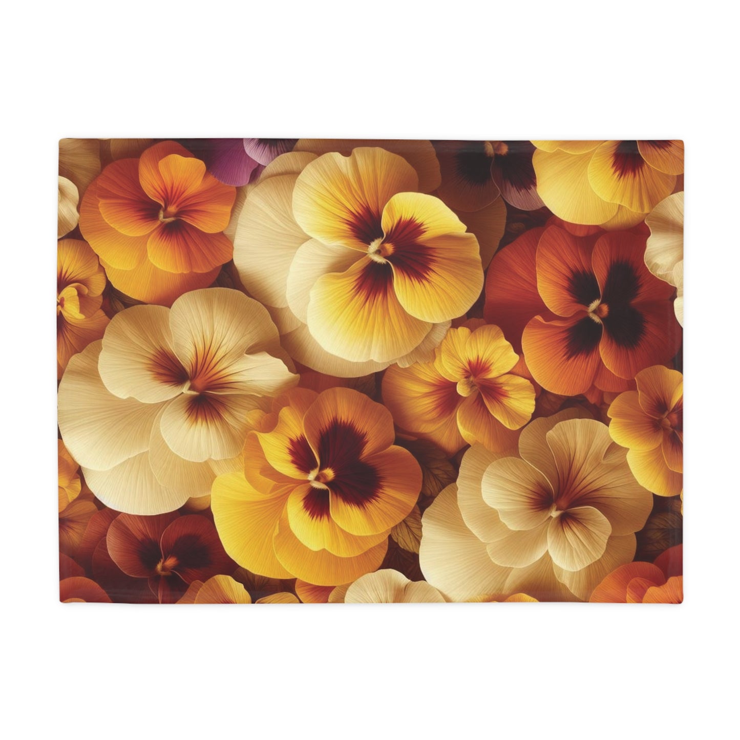 Pansies Plush Fleece Blanket