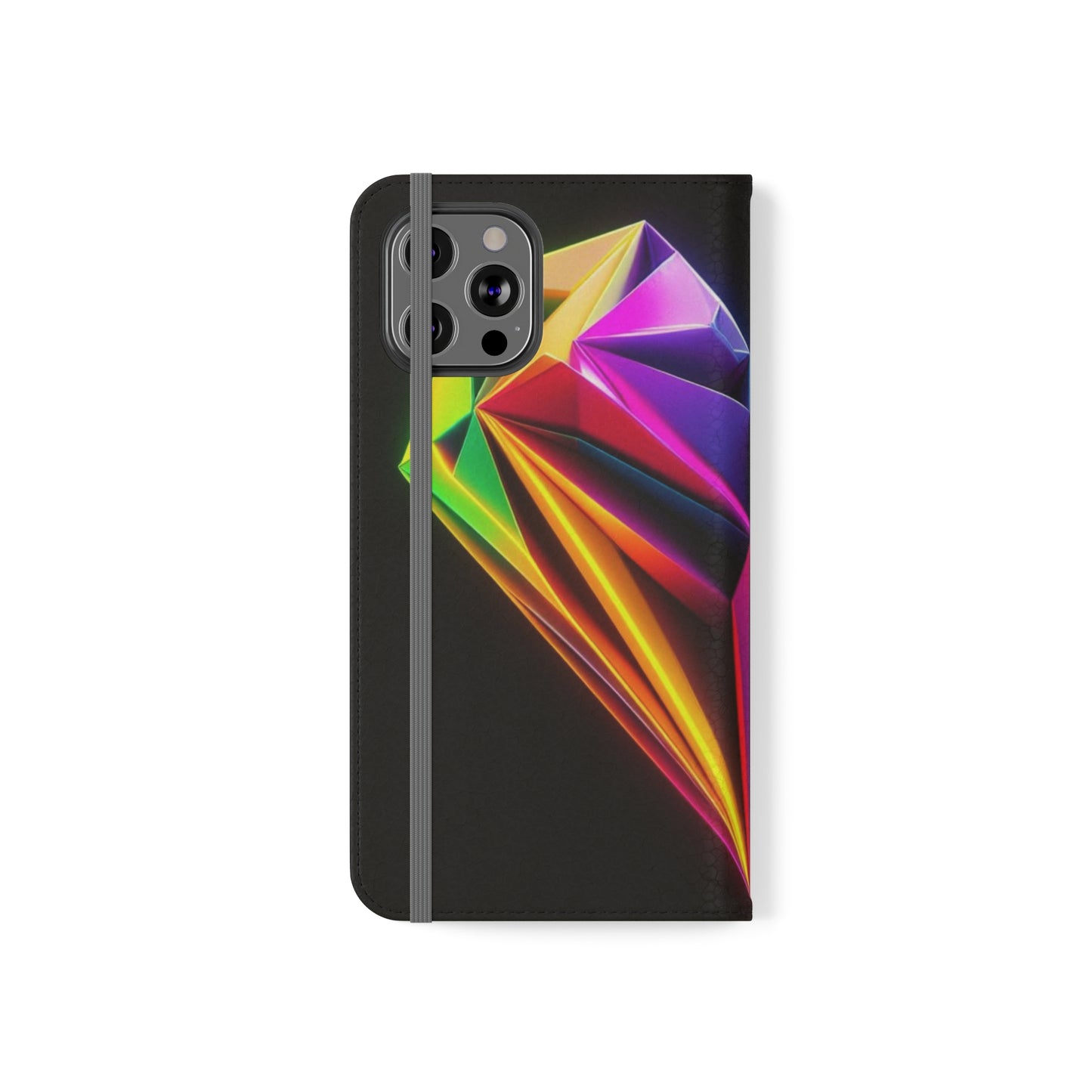 Origami Neon Heart Flip Cases - iPhone/Samsung