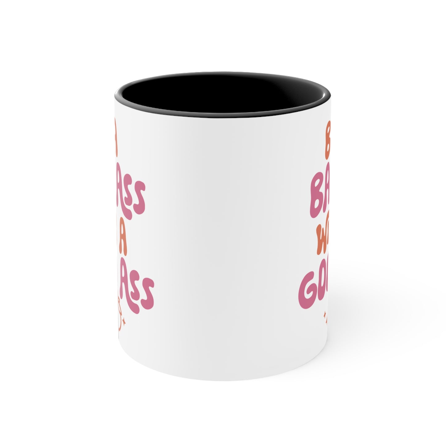 Be a Bad Ass Workout Colorful Accent Mug 11oz - For Gym Fitness Enthusiasts