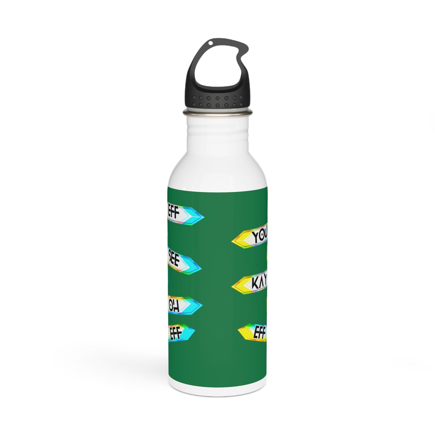 Eff You See Kay Oh Eff Eff Stylish Stainless Steel Water Bottle - Eco-Friendly, Durable, Perfect for On-the-Go - Green