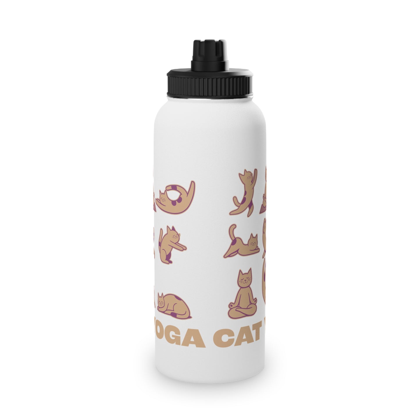 Cat Yoga Stainless Steel Water Bottle - # Sizes