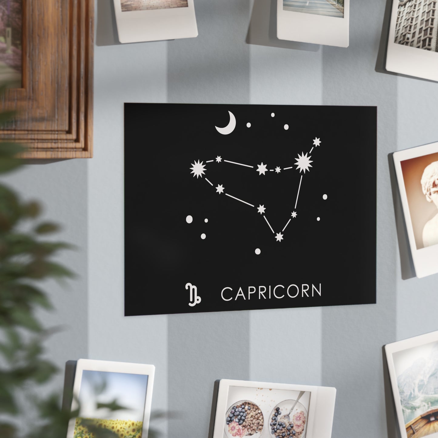 Capricorn Starmap Unframed Prints - black