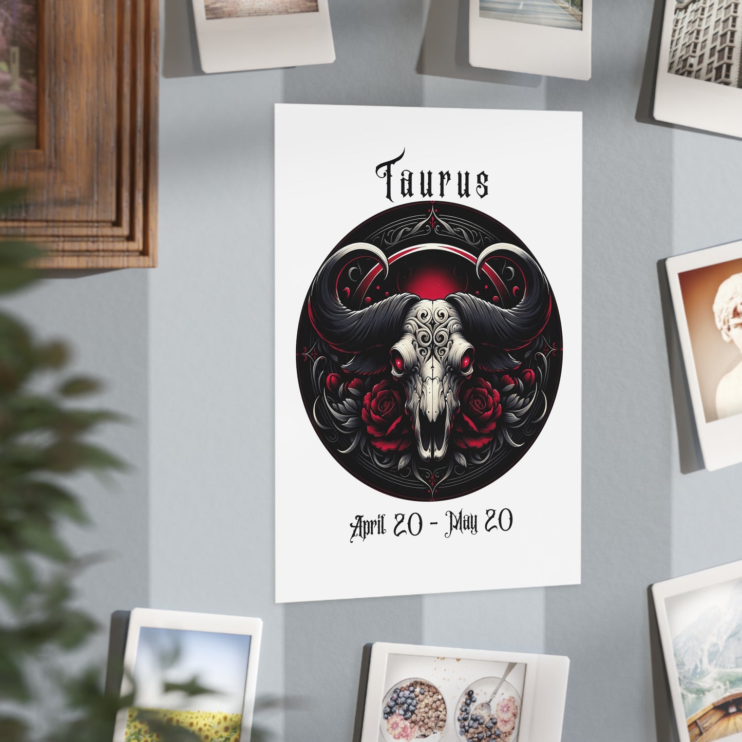 Gothic Taurus Unframed Prints - white