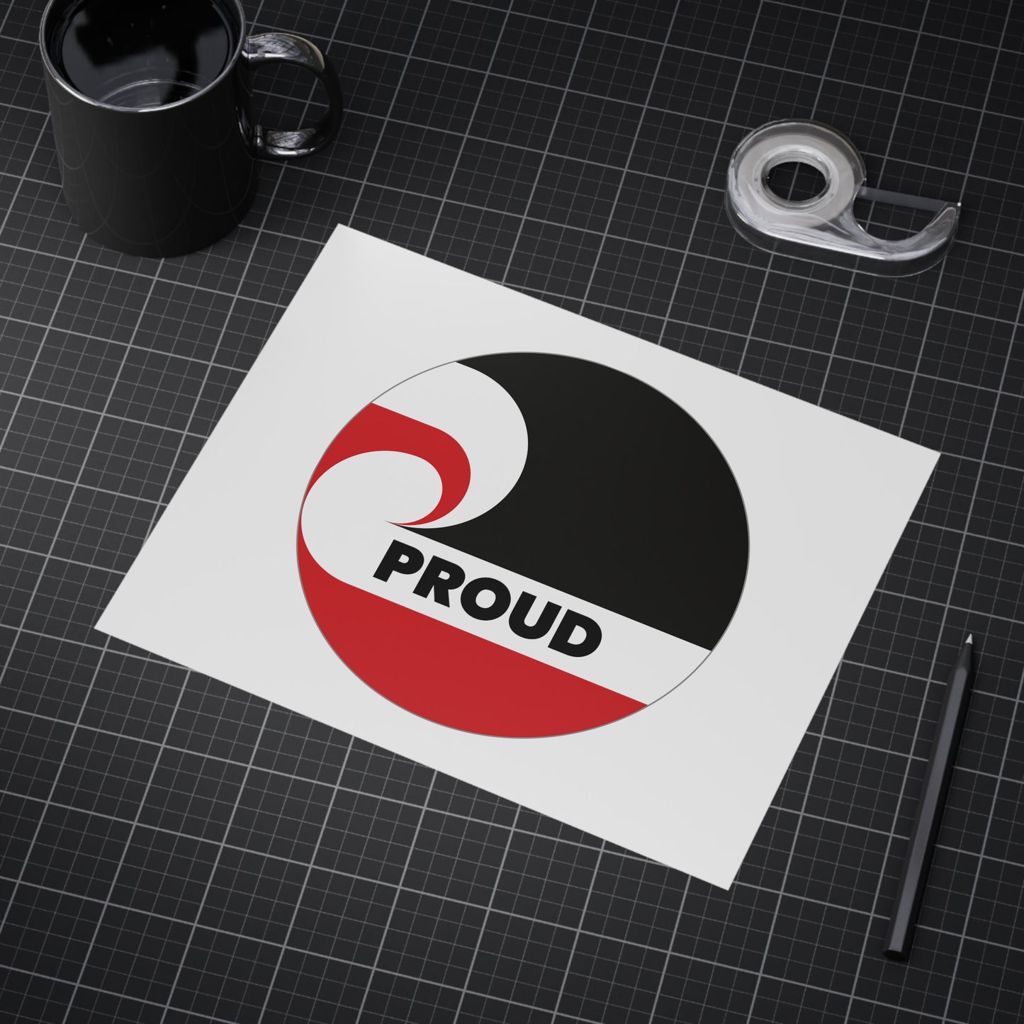 PROUD (circle) Unframed Prints - white