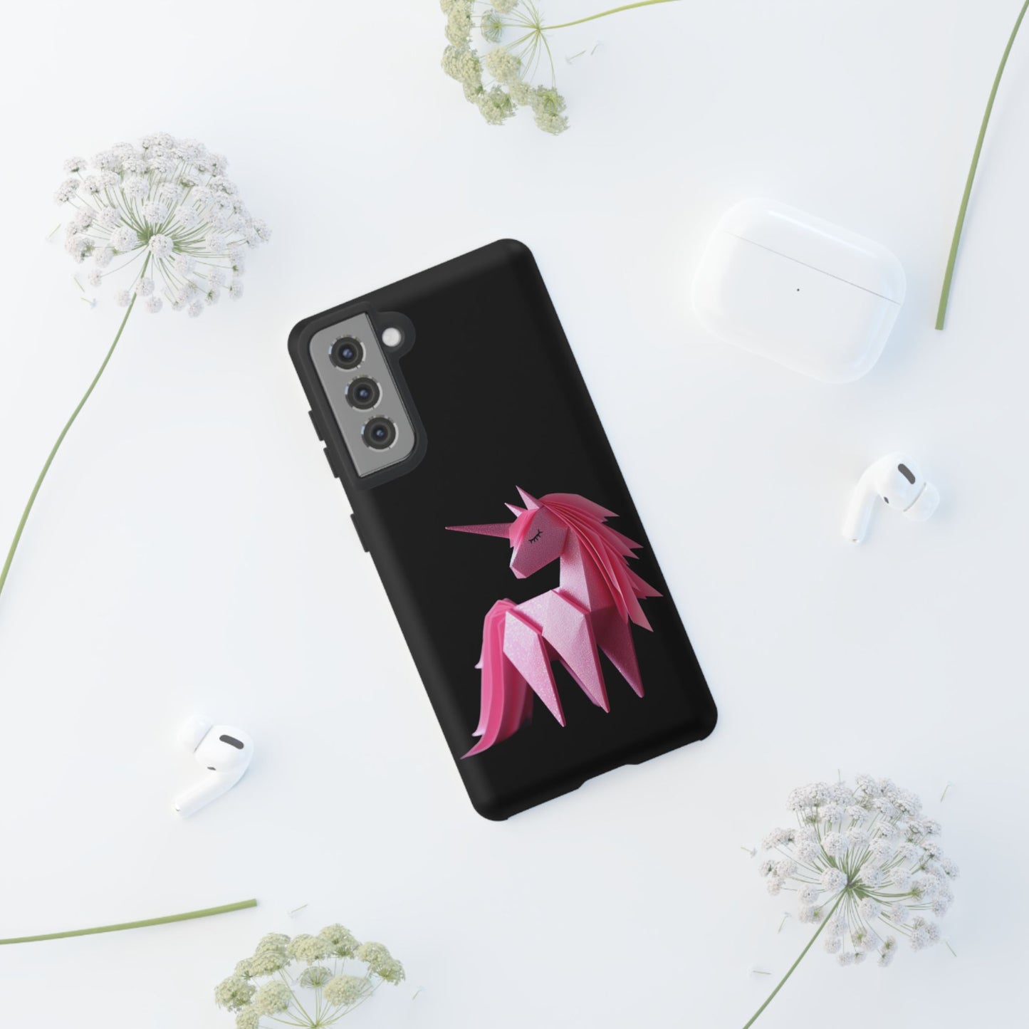 Origami Pink Unicorn Tough Cases iPhone/Google/Samsung