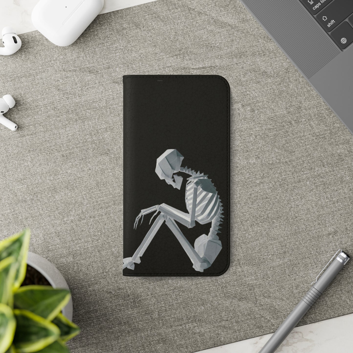 Origami Skelleton Flip Cases iPhone/Samsung