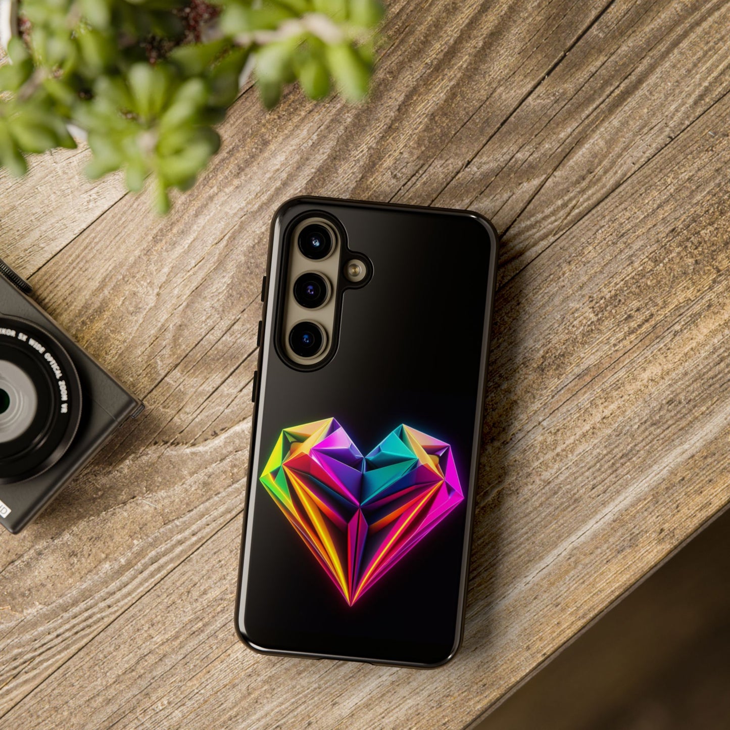 Origami Neon Heart Tough Cases iPhone/Google/Samsung