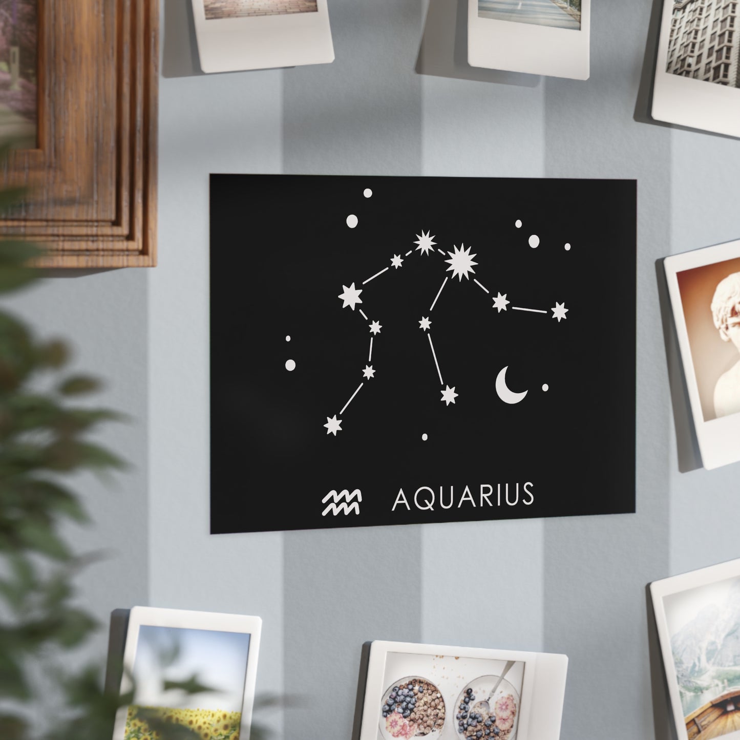 Aquarius Starmap Unframed Prints - black