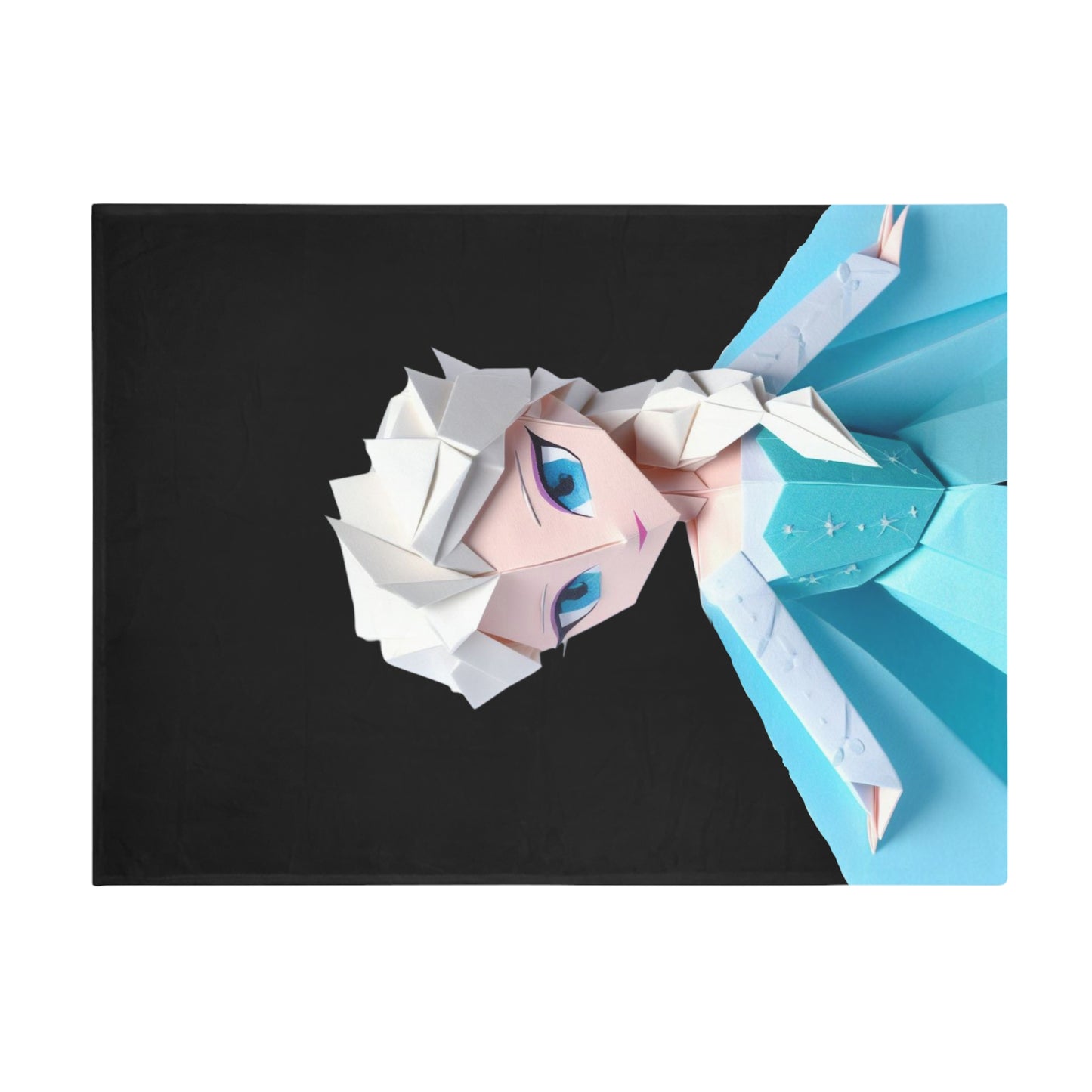 Origami Elsa Plush Fleece Blanket - Black