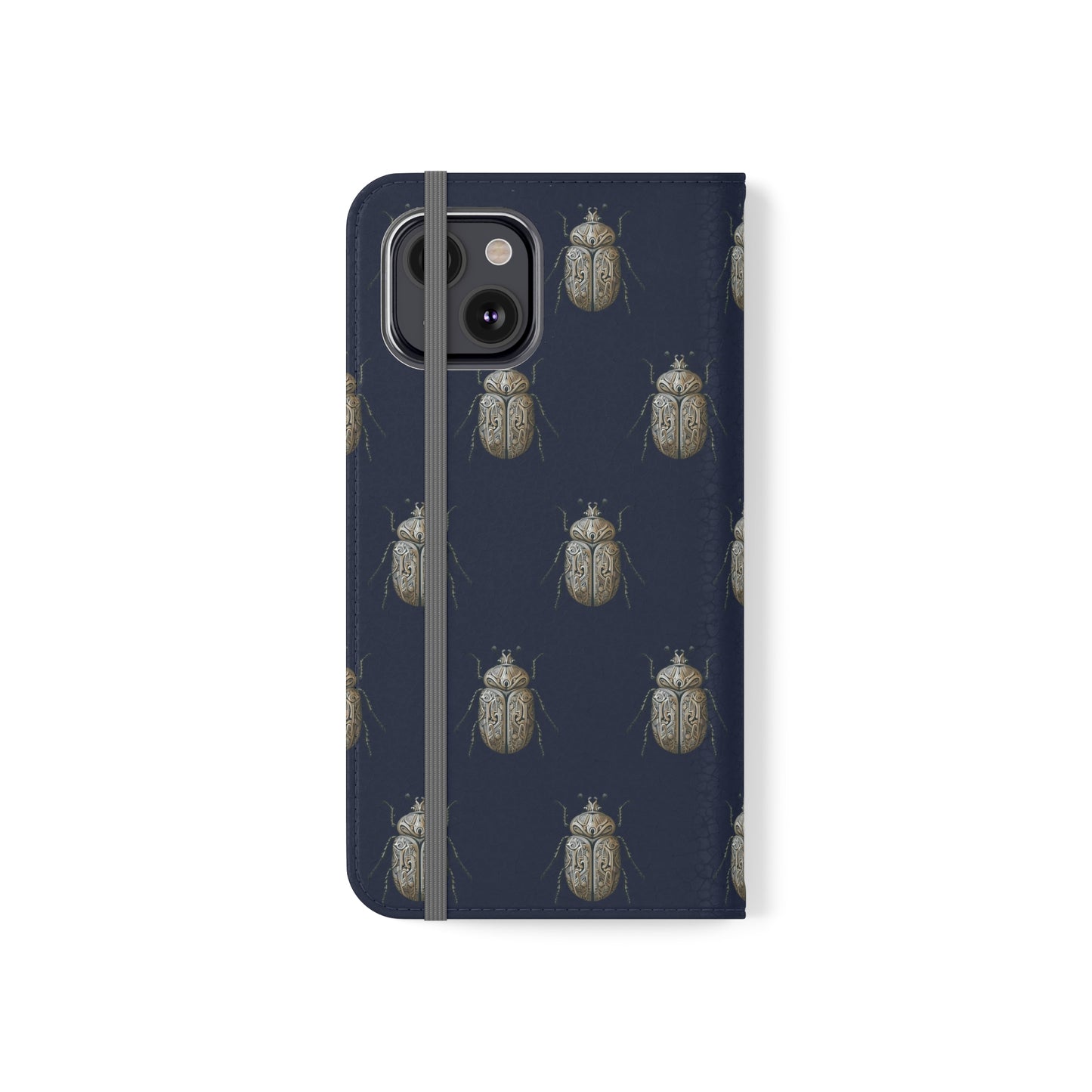 Carved Beetle Flip Cases for iPhone/Samsung - navy