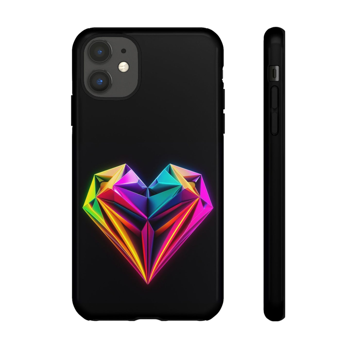 Origami Neon Heart Tough Cases iPhone/Google/Samsung