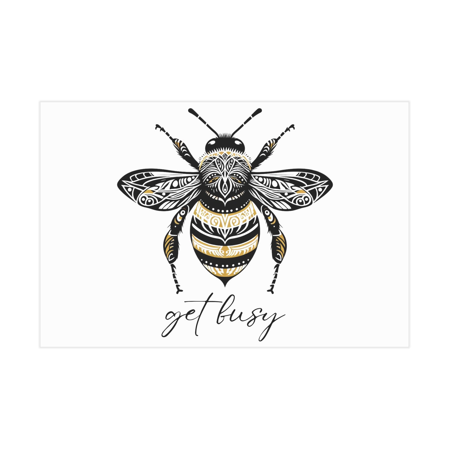 Get Busy Bee Unframed Prints - white