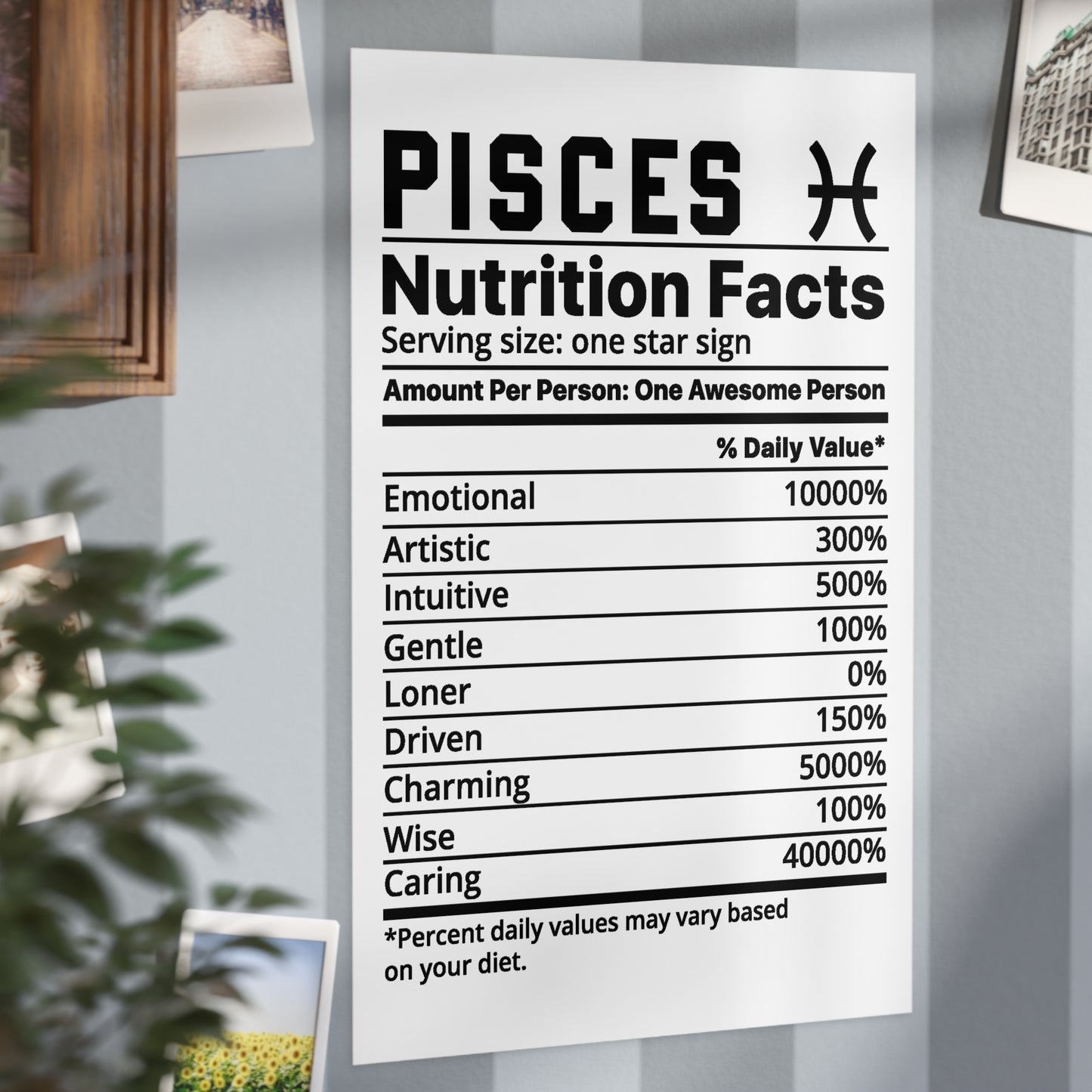 Pisces Nutrition Unframed Prints - white