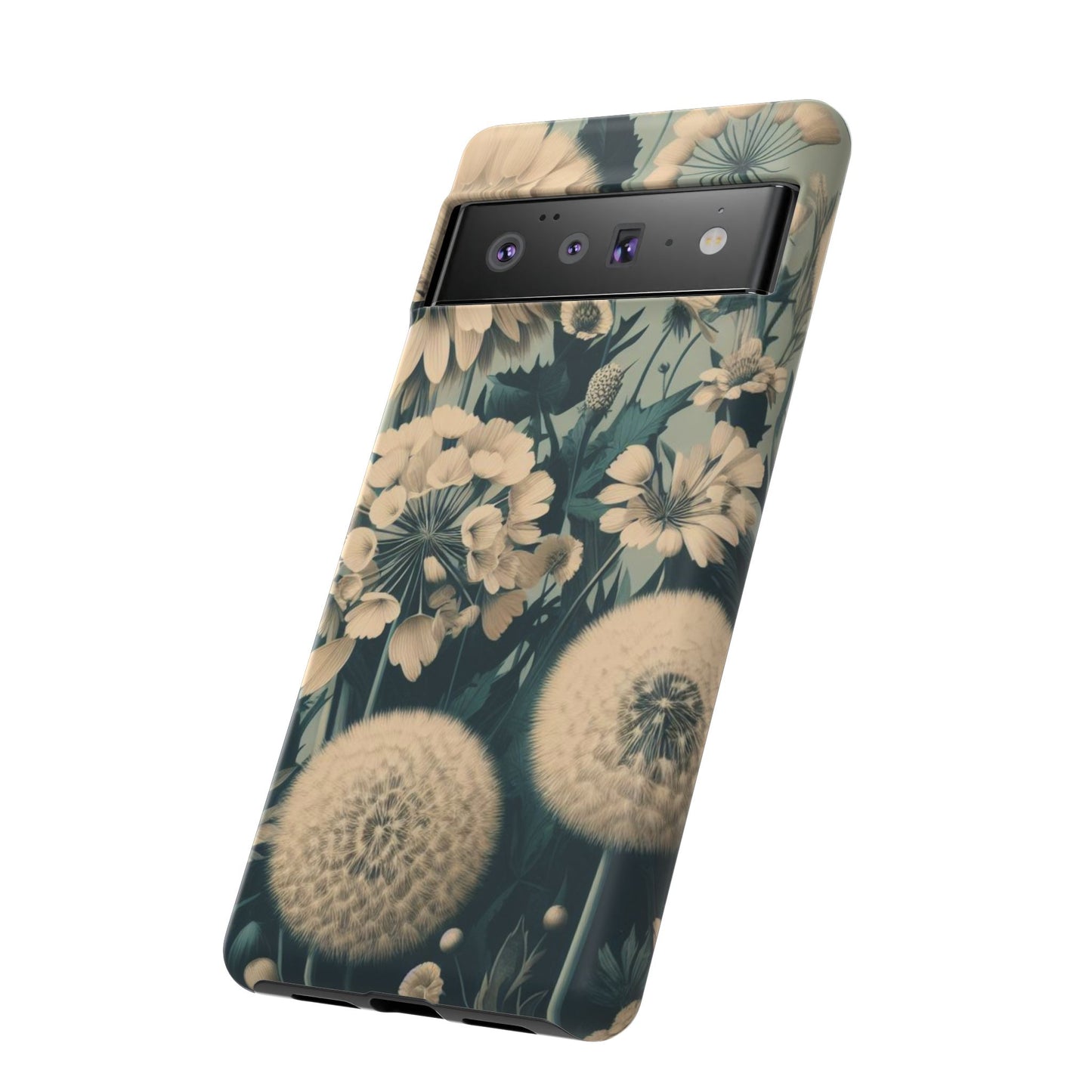 Blue & Cream Flowers Tough Cases iPhone/Google/Samsung