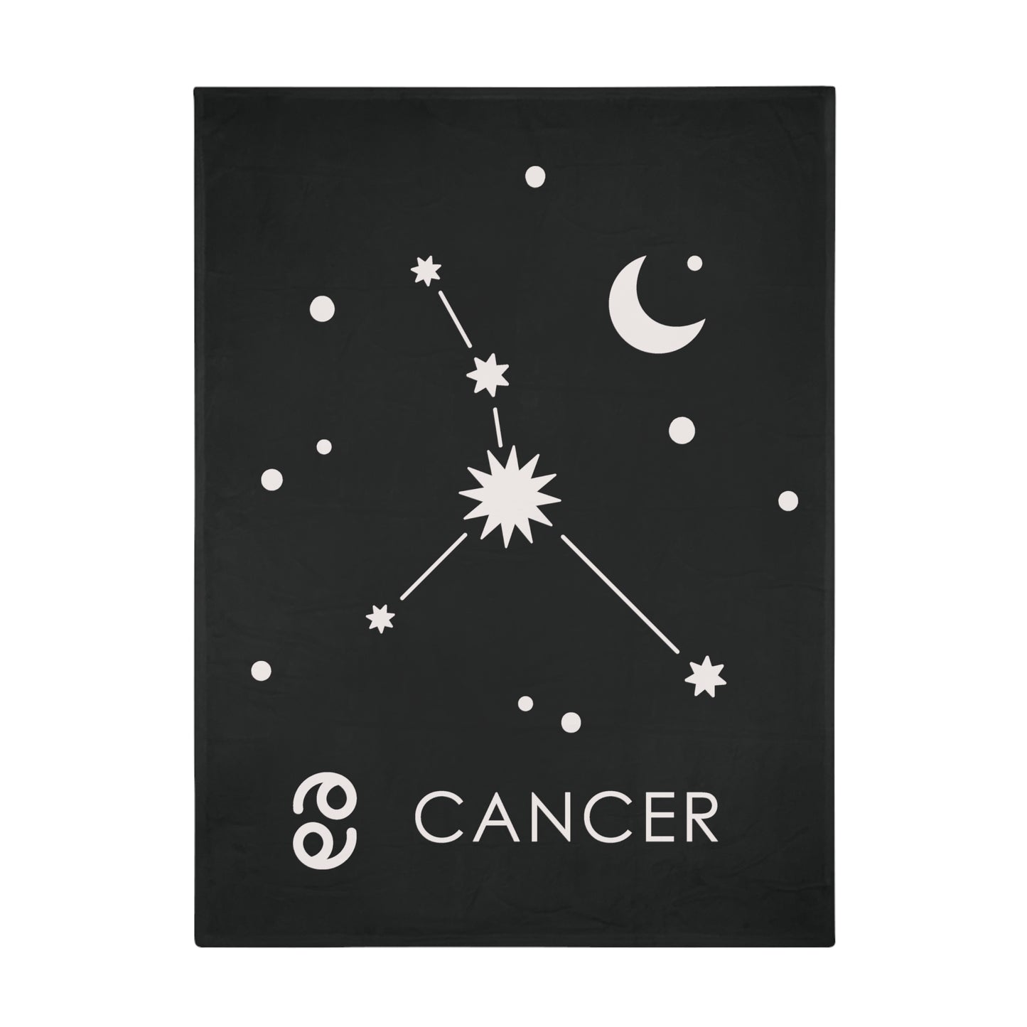 Cancer Star Map Plush Fleece Blanket - black