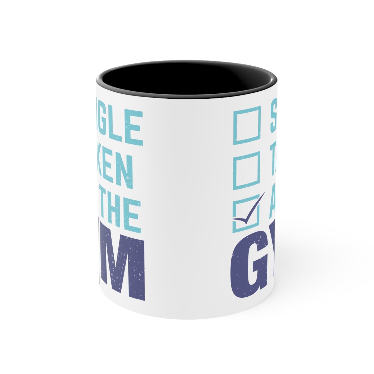 At The Gym Colorful Accent Mug 11oz - For Gym Fitness Enthusiasts