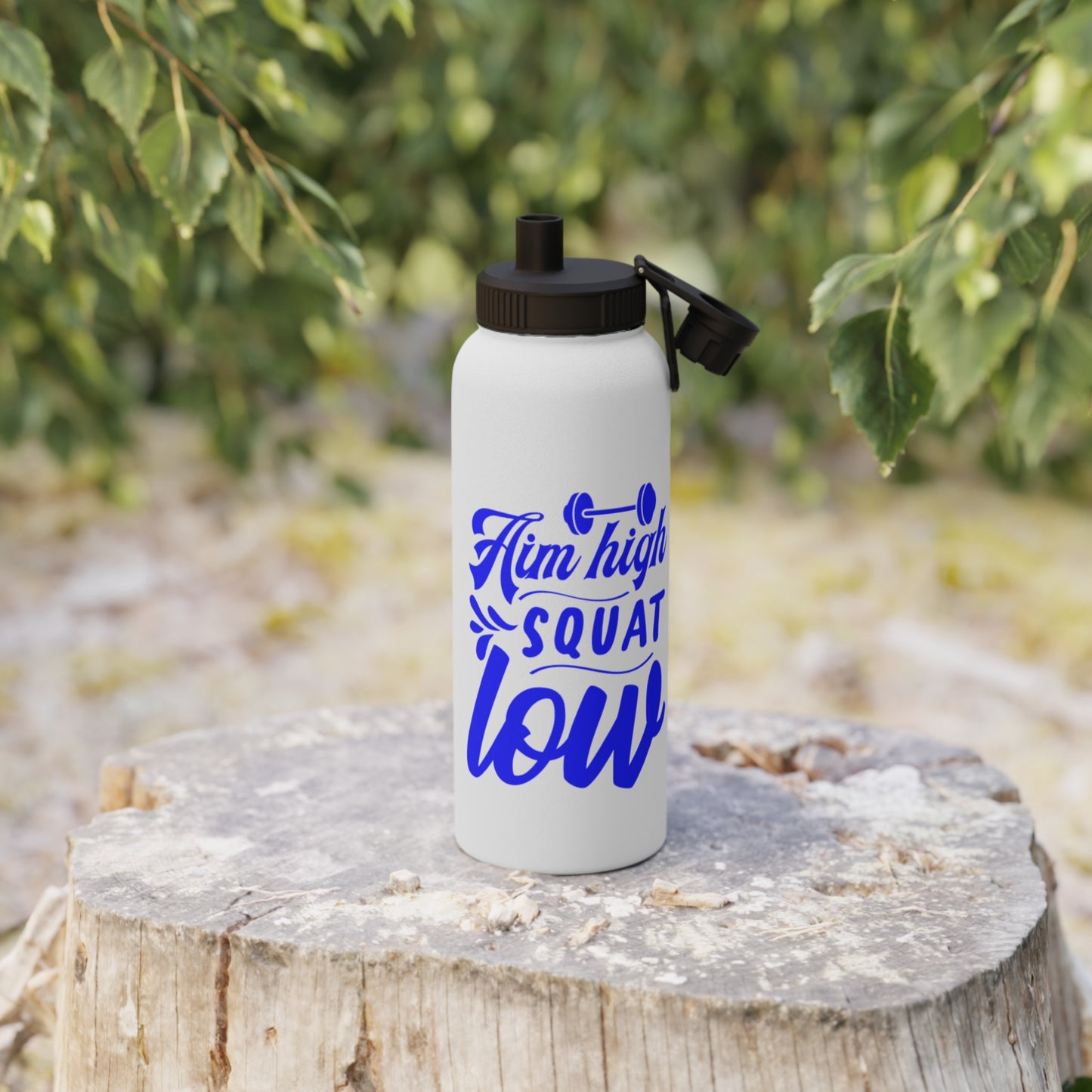 Aim High Squat Low Stainless Steel Sports Water Bottle - 3 sizes