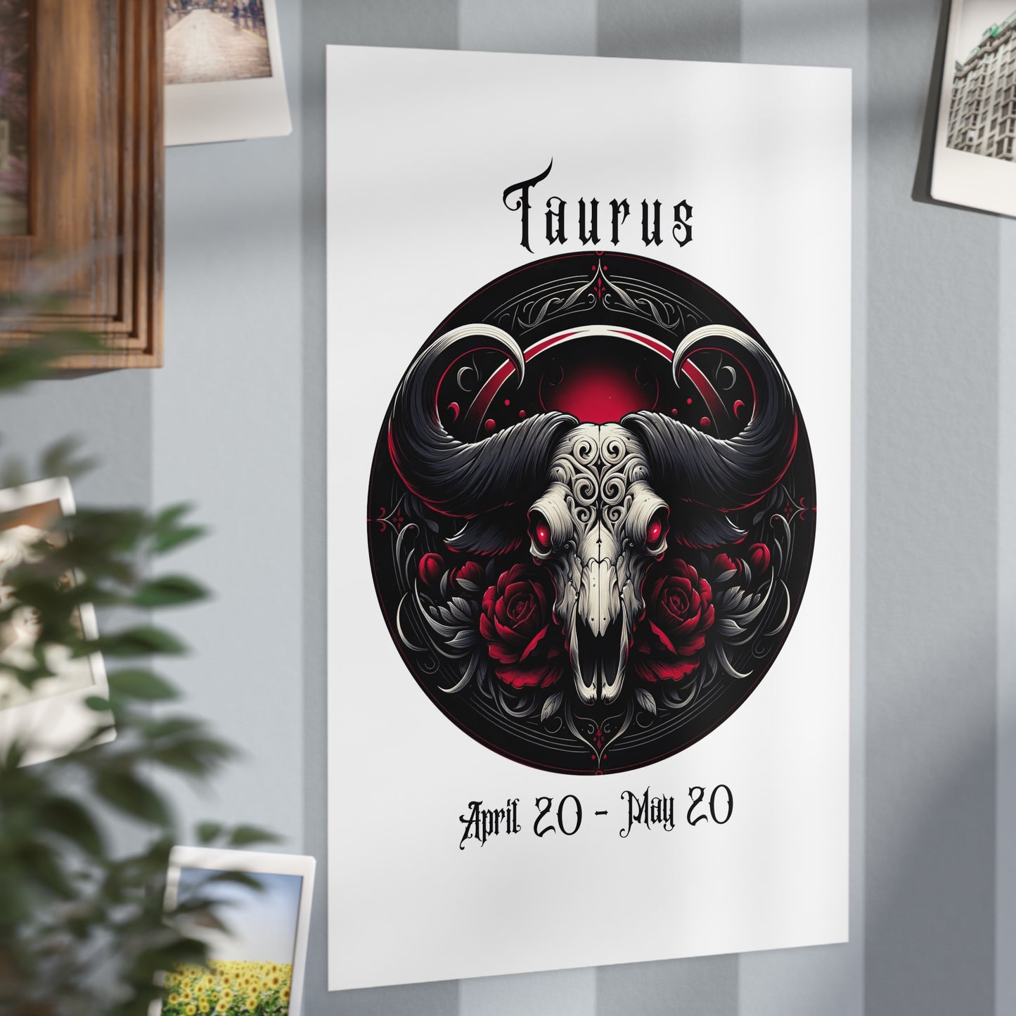 Gothic Taurus Unframed Prints - white