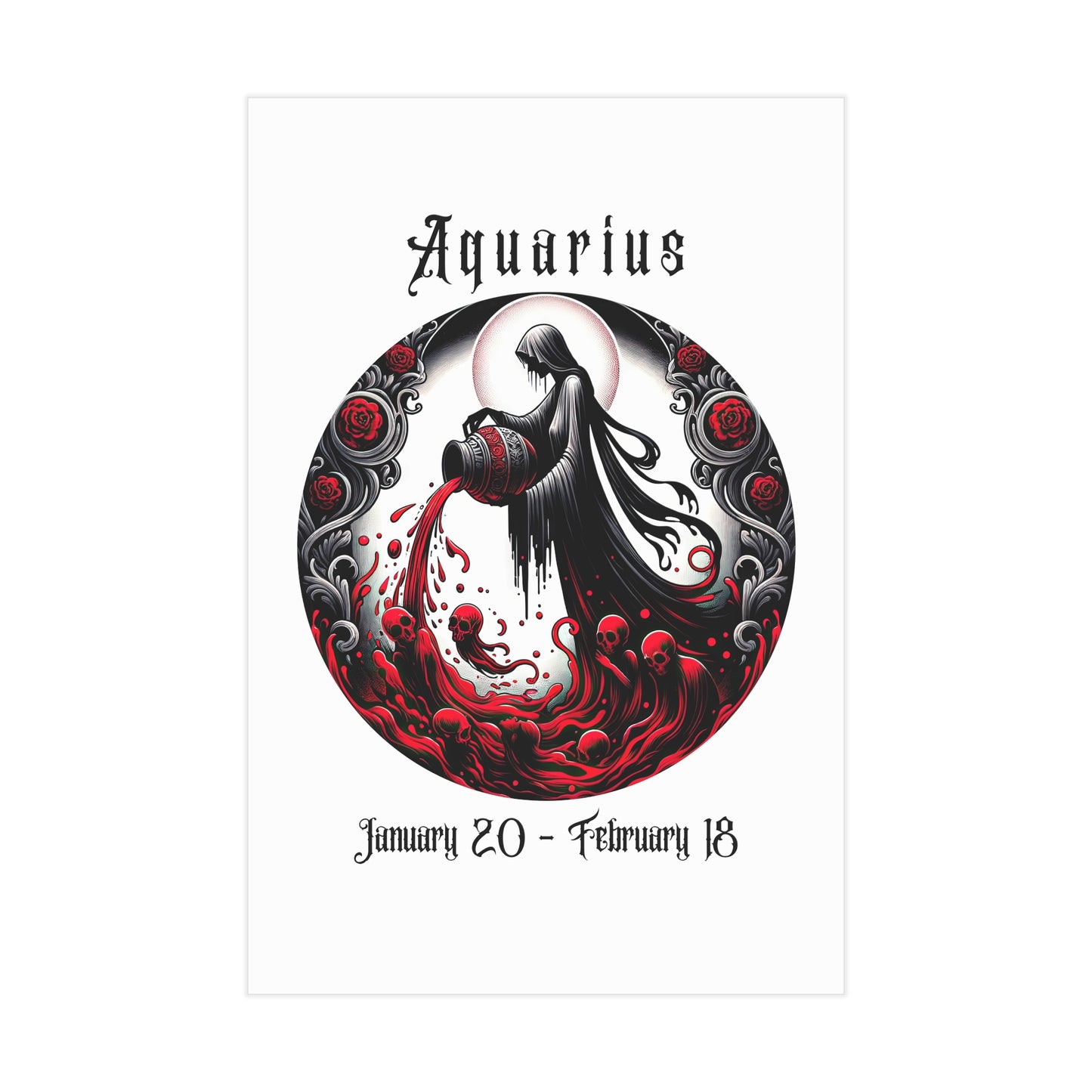 Gothic Aquarius Unframed Prints - white