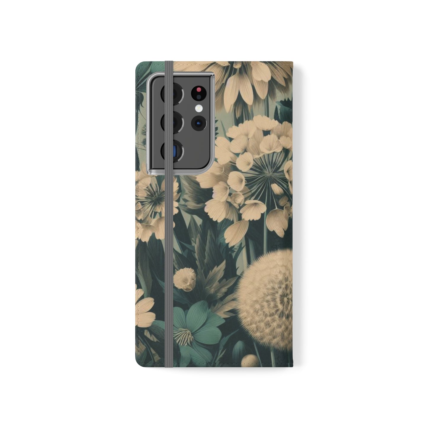 Blue & Cream Flowers Flip Cases iPhone/Samsung