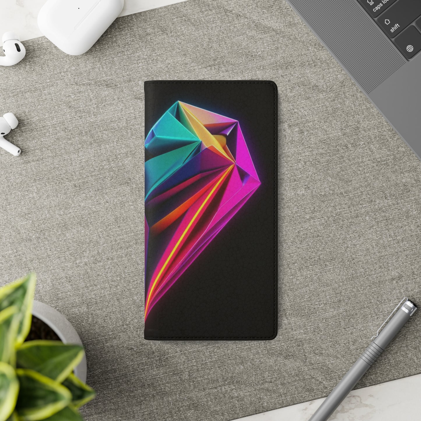 Origami Neon Heart Flip Cases - iPhone/Samsung