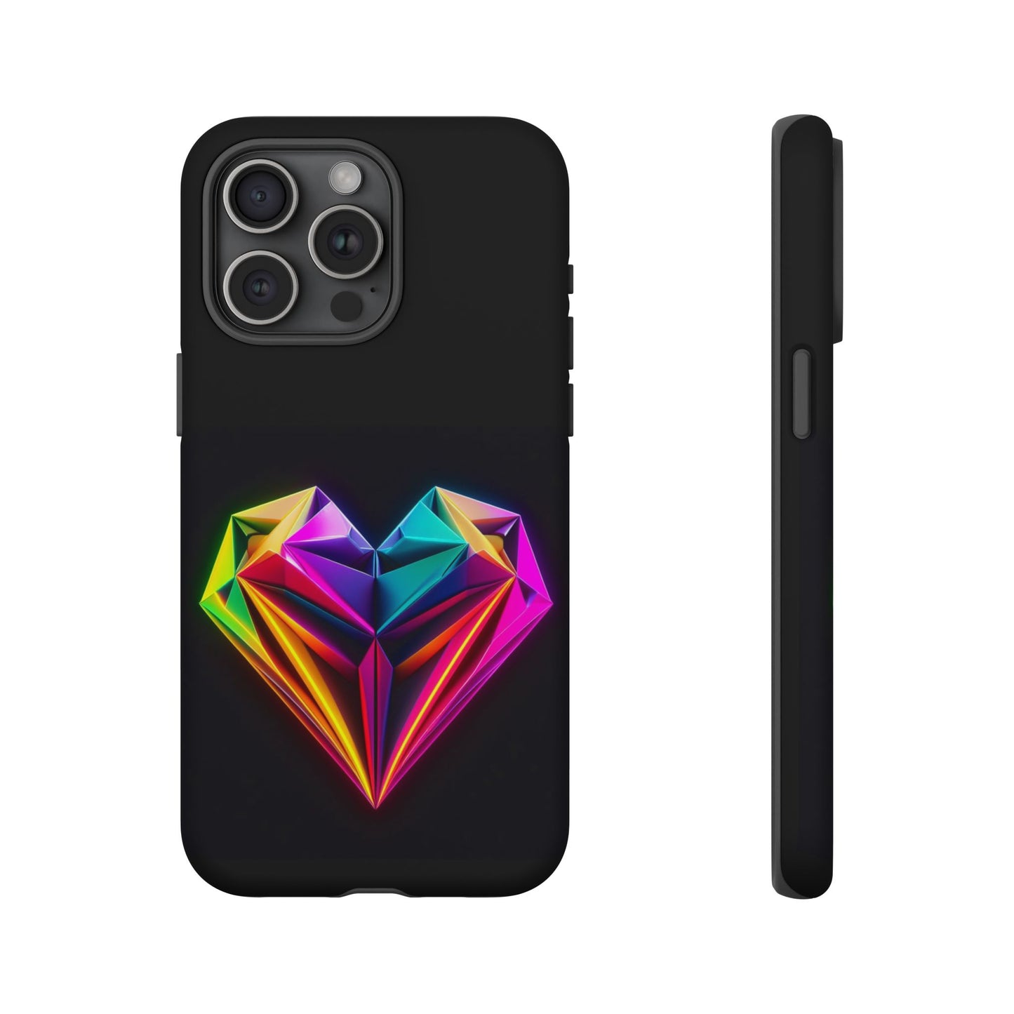 Origami Neon Heart Tough Cases iPhone/Google/Samsung