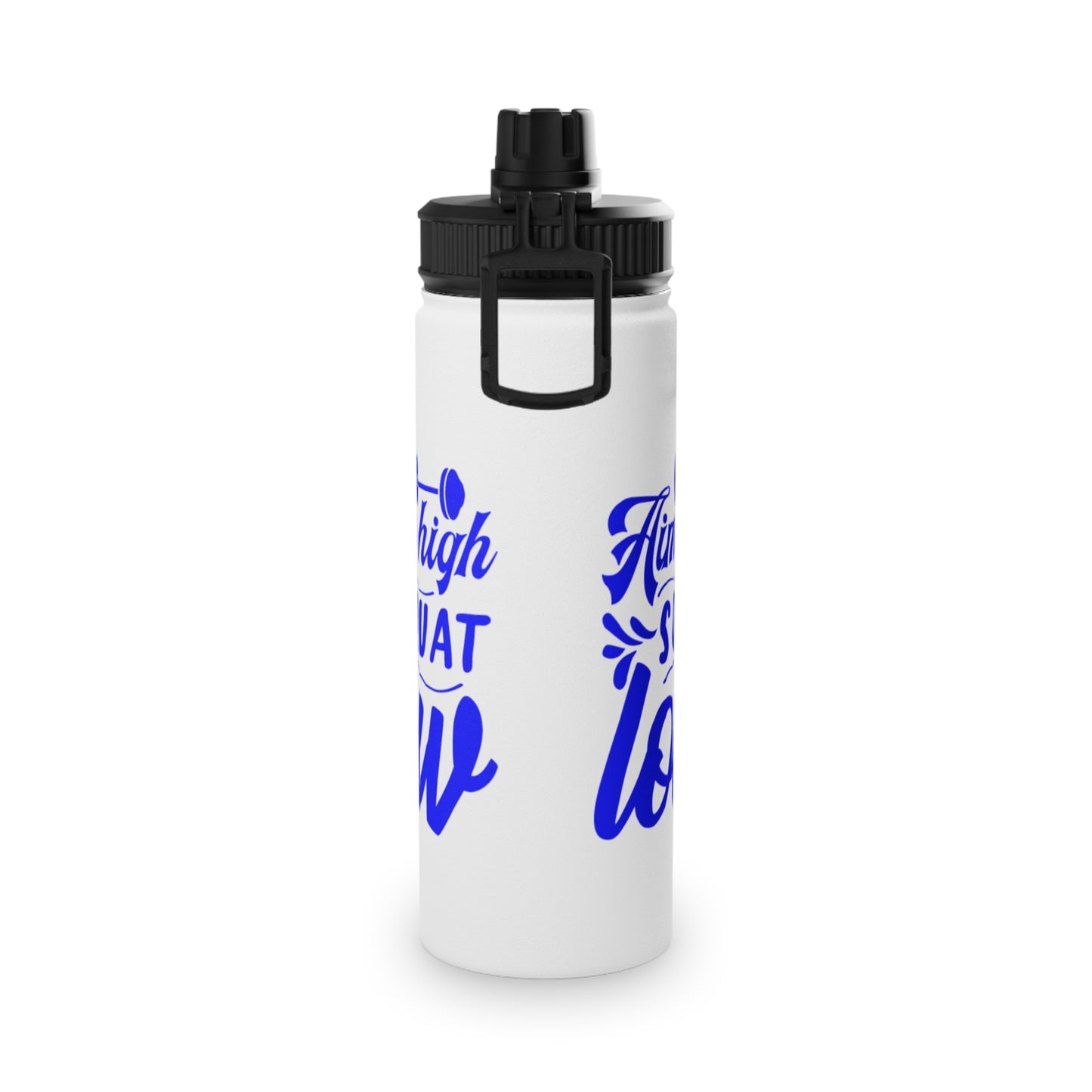 Aim High Squat Low Stainless Steel Sports Water Bottle - 3 sizes