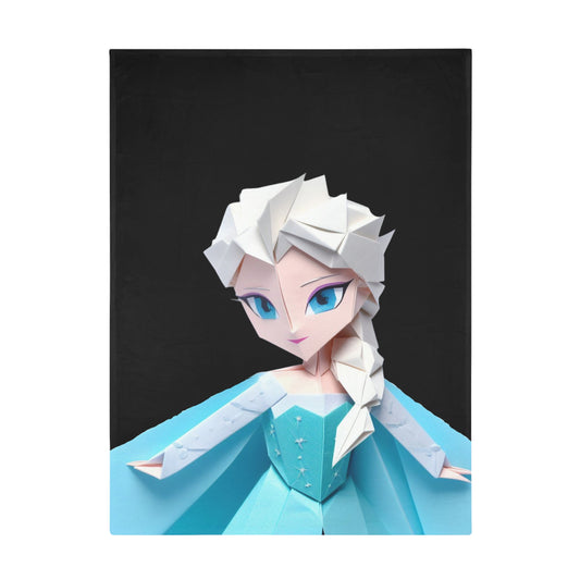 Origami Elsa Plush Fleece Blanket - Black