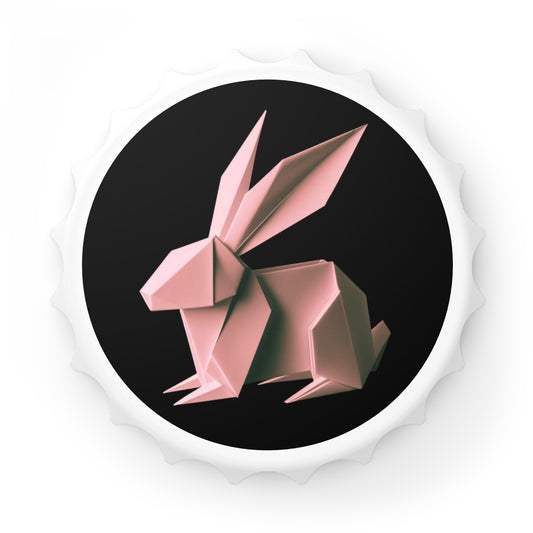 Origami Pink Bunny Bottle Opener