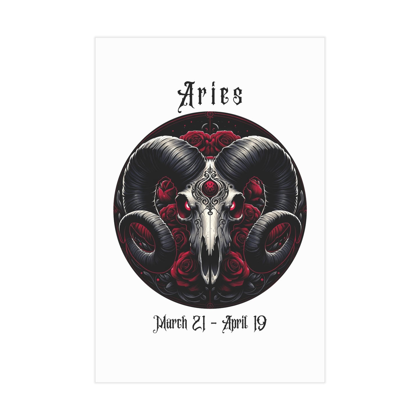 Gothic Aries Unframed Prints - white