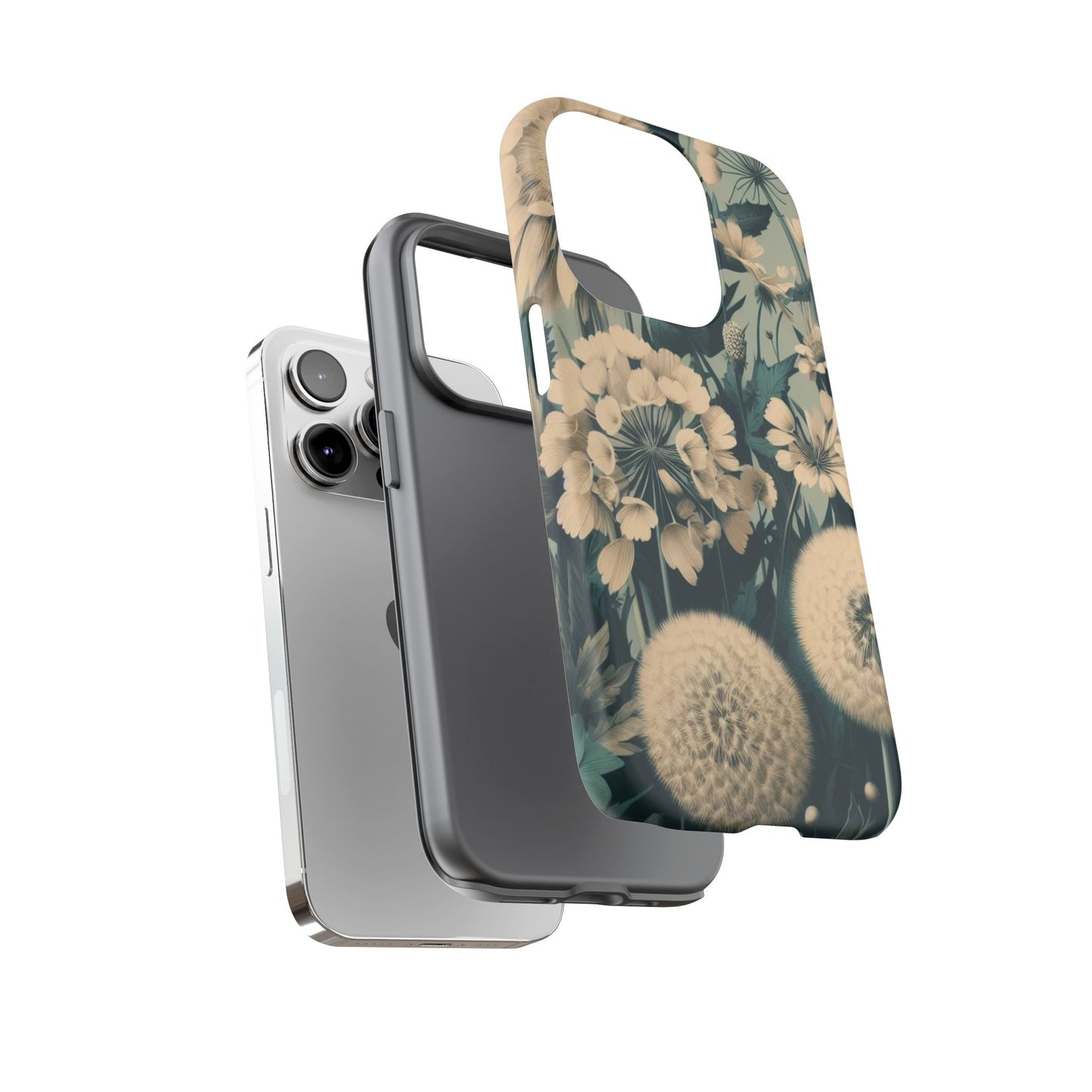 Blue & Cream Flowers Tough Cases iPhone/Google/Samsung