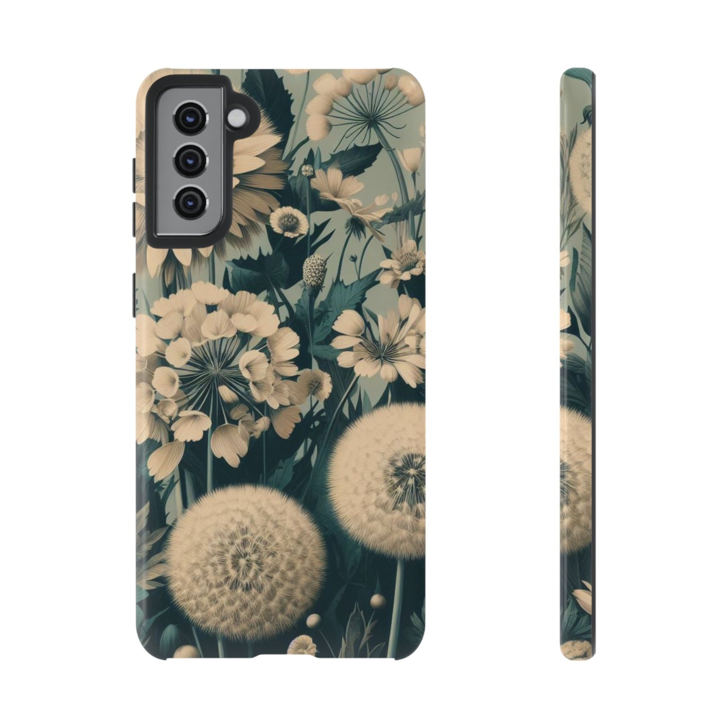 Blue & Cream Flowers Tough Cases iPhone/Google/Samsung